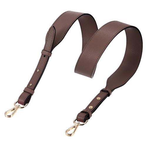uxcell Leather Purse Strap, Adjustable Crossbody Replacement Straps for Handbags, Shoulder Bag - color: Caramel, Gun-black Clasp