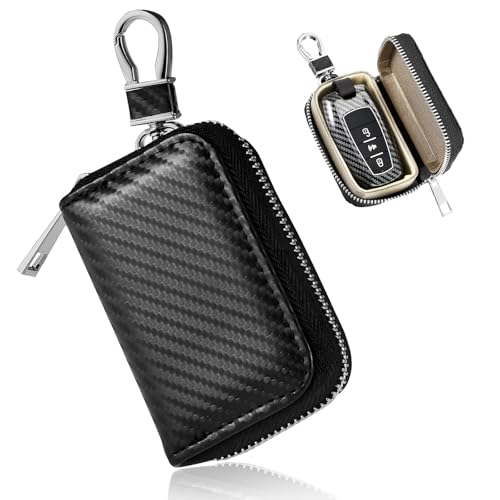 Faraday Bag for Car Keys, Carbon Fiber Car Rfid Signal Blocking Bags Key Protector Tool Anti-theft Fob Case for Storage, Faraday Key Fob Holder Protector Portable Signal Blocker with Zipper