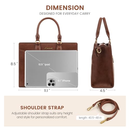 LOVEVOOK Purses for Women,Satchel Handbags Tote Bag, Pu Leather Shoulder Crossbody Top Handle Purse with Zipper - color: Brown, size: Small