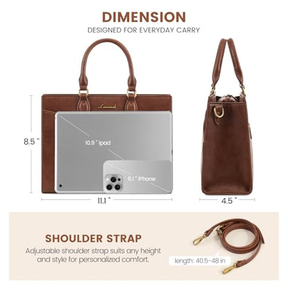 LOVEVOOK Purses for Women,Satchel Handbags Tote Bag, Pu Leather Shoulder Crossbody Top Handle Purse with Zipper - color: Brown, size: Small