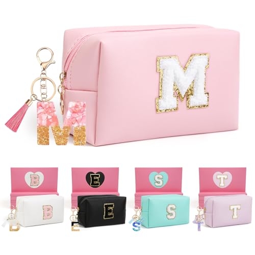 AIBFRID Birthday Gifts for Women Her,Travel Cute Makeup Bag,Large Capacity Cosmetic Bags for Women Makeup Pouch PU Leather Waterproof Cosmetic Bag (M, Pink) - color: Pink, style: M
