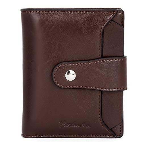 BOSTANTEN Leather Womens Wallet Small RFID Blocking Credit Card Holder | Removable ID Window, Zipper Coin Pocket, Bifold, Minimalist, Fits Small Purses, Daily Use, Ladies Gifts, Coffee - color: 3-coffee