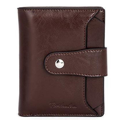 BOSTANTEN Leather Womens Wallet Small RFID Blocking Credit Card Holder | Removable ID Window, Zipper Coin Pocket, Bifold, Minimalist, Fits Small Purses, Daily Use, Ladies Gifts, Coffee - color: 3-coffee