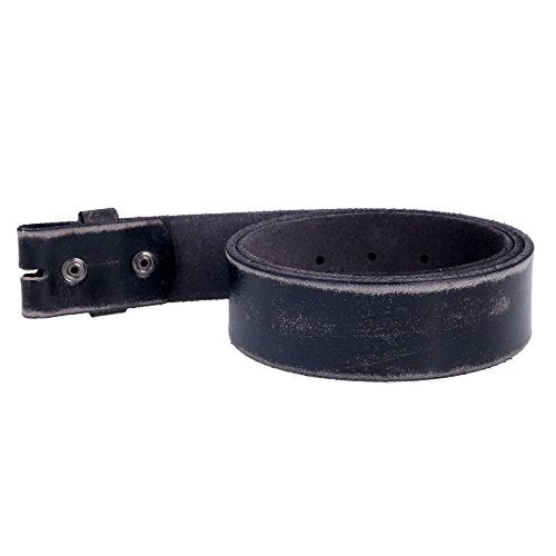 Gelante Genuine Full Grain Leather Belt Strap without Belt Buckle - color: Distressed Black, size: XX-Large (46''-48'')