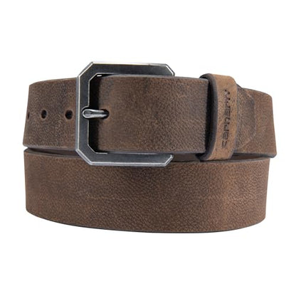 Carhartt Men's Durable Full Grain Saddle Leather Classic Belts, W/Rugged Antique Nickel Hardware - color: Dark Brown, size: 42