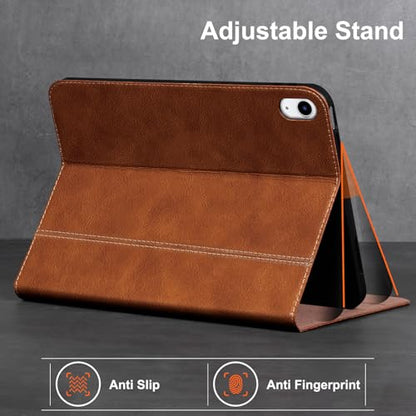 Gexmil Leather Case for iPad Air 11 Inch M4/M3/M2,10.9 Inch,Tanned Brown | Genuine Leather Cover for iPad Air 2026/2025/2024/2022/2020,Smart Folio Auto Sleep/Wake,Protective,Adjustable Stand - color: Vegetable Tanned Brown