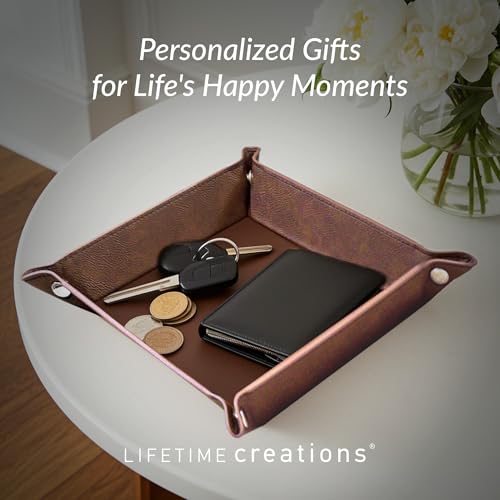 Lifetime Creations Personalized Clemson Tigers Valet Tray (Black) - Officially Licensed, Tiger Paw Vegan Leather Men's Catchall, Desk Organizer Gift for Basketball Football Fan - color: Black