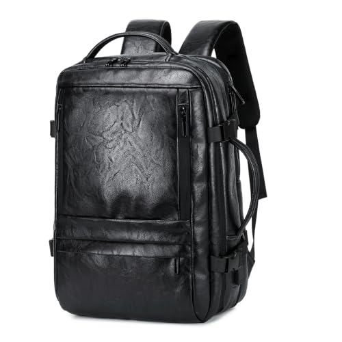 Carry On Backpack, 40L Expandable Travel Backpack, Black - color: Black