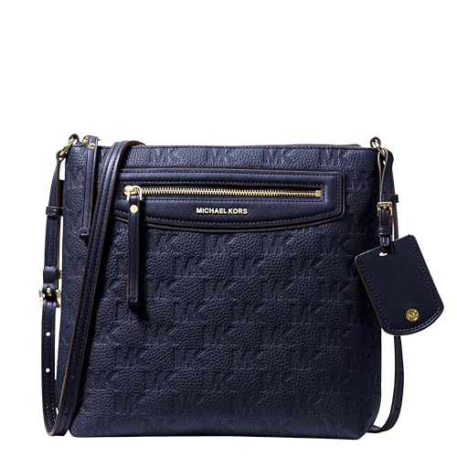 Michael Kors Women's Jet Set Travel Large Top-Zip Crossbody - color: Gold-tone Hardware/Leather/Dress Blues