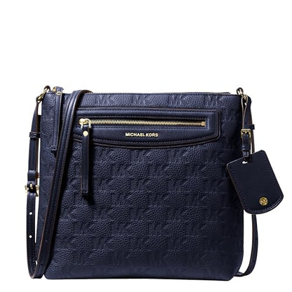 Michael Kors Women's Jet Set Travel Large Top-Zip Crossbody - color: Gold-tone Hardware/Leather/Dress Blues