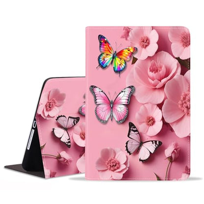 Case for Samsung Galaxy Tab S10 Lite/ S10 FE/ S9 FE 5G 10.9 Inch/ S9 11 Inch, Adjustable Stand Auto Wake/Sleep Smart Leather Cover, Butterfly Flower - color: Butterfly Flower