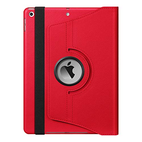 Fintie 360° Rotating Case for iPad 9th / 8th / 7th Generation 10.2 Inch | Swivel Stand, Portrait & Landscape Viewing, Shockproof Cover with Pencil Holder, Auto Wake/Sleep, Red - color: Red