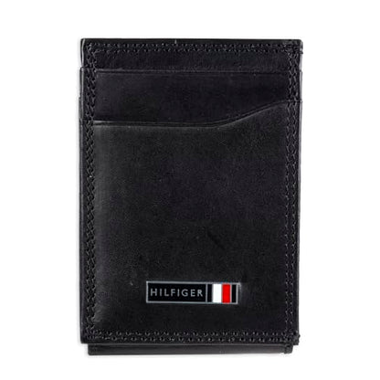 Tommy Hilfiger Men's Leather Orson RFID Bifold Wallet with Removable Passcase - color: True Black