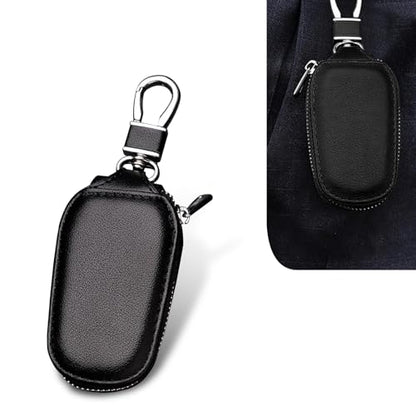 Universal Key Fob Covers for Car Keys, Car Smart Leather Key fob Holder for Remote Key Fob, Key Organizer with Hook, Suitable for Most Cars (Black)
