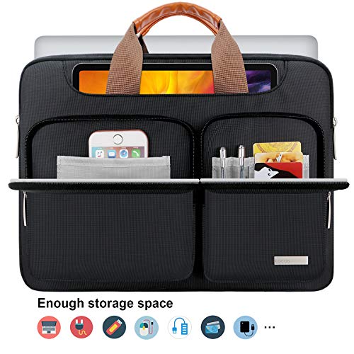 Lacdo 360° Protective Laptop Shoulder Bag, 16 inch Computer Bag for 16 inch MacBook Pro M5 Pro/Max A3428 A3429 (2026), M4/M3/M2/M1 Pro Max A3403 A3186 A2991 A2780 A2485 2024-2019 Messenger Bag, Black - color: Black, size: 16 Inch New MacBook Pro