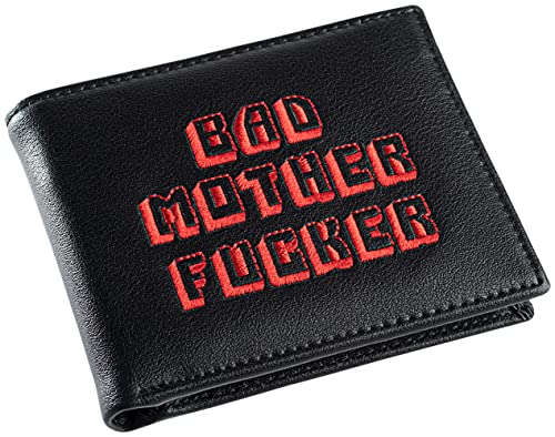 Officially Licensed Black/Red Embroidered Bad Mother Leather Wallet - color: Black/Red
