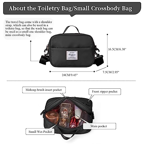 Weekender Bags for Women, Carry-On Overnight Travel Duffel Bag | Travel Bag with Shoes Compartment & Toiletry Bag, Extra Large - color: Black, size: Extra Large