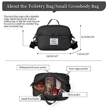 Weekender Bags for Women, Carry-On Overnight Travel Duffel Bag | Travel Bag with Shoes Compartment & Toiletry Bag, Extra Large - color: Black, size: Extra Large