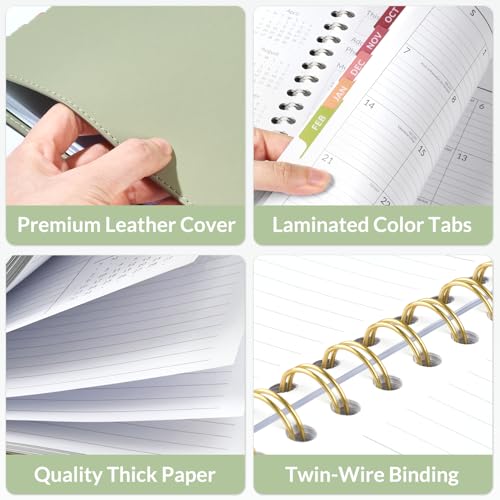 Forvencer Planner 2026-2027, Academic Planner Weekly & Monthly,Soft Cover - color: olive green, size: 8.5"x11" (Jul 2026-Jun 2027)