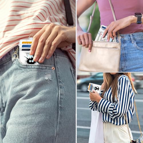 Slim Wallet Credit Card Holder,Cat Struck By Lightning, RFID Wallet Women Cute Small Front Pocket Wallet With Zipper, PU Leather Thin travel RFID Blocking Card Case ID Window,Ladies Gifts - color: Cat Struck By Lightning