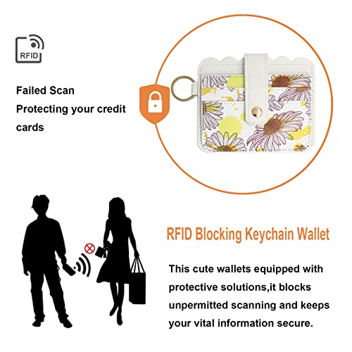 Keychain Wallet Wristlet Small Credit Card Holder Bracelet Key Chain Purse Bangle Tassel Beads Key Rings for Women - color: 03-rfid Beige