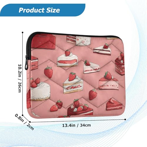Strawberry Cakes Pattern Prints Laptop Sleeve Case Durable, Computer Carrying Bag Waterproof,Protective Laptop Cover Briefcase Bags Compatible with Notebook Tablet Computer 13-14 Inch - color: strawberry cakes pattern prints