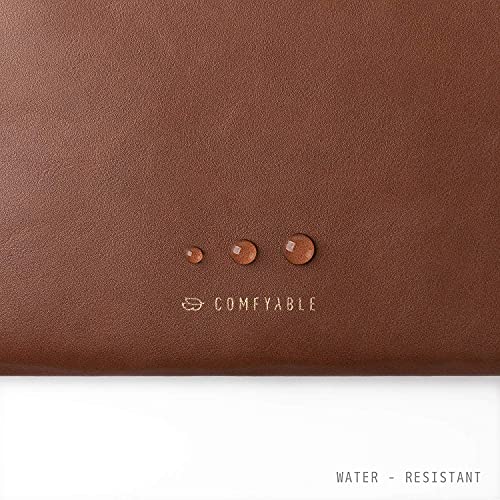 Comfyable Slim Laptop Sleeve Compatible with 13 Inch MacBook Air 13 in M5 M4 M3 M2, 13" MacBook Pro/Neo, PU Leather Bag Water-Resistant Cover Case, Brown - color: Brown, size: For 13" Mac Pro & Air & Neo