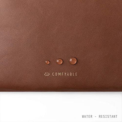 Comfyable Slim Laptop Sleeve Compatible with 13 Inch MacBook Air 13 in M5 M4 M3 M2, 13" MacBook Pro/Neo, PU Leather Bag Water-Resistant Cover Case, Brown - color: Brown, size: For 13" Mac Pro & Air & Neo
