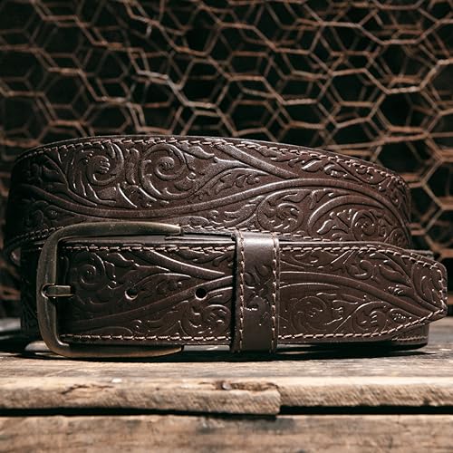 Browning Men's Rugged Leather Casual Belts - color: Citori (Brown), size: 40
