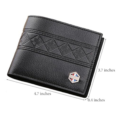 Slim Wallet for Men with Money Clip, Minimalist Wallet with Zipper, Bifold Mens Wallets with Credit Card Holder, PU Leather Men's Wallet with Coin Purse, Carteras Para Hombres (Black 6) - color: Black 6