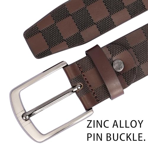 Men's Genuine Leather Belt - 3.8cm Wide Adjustable Cowhide with Premium Zinc Alloy Buckle, Black & Brown - color: Coffee, size: 40"-42" Waist Adjustable