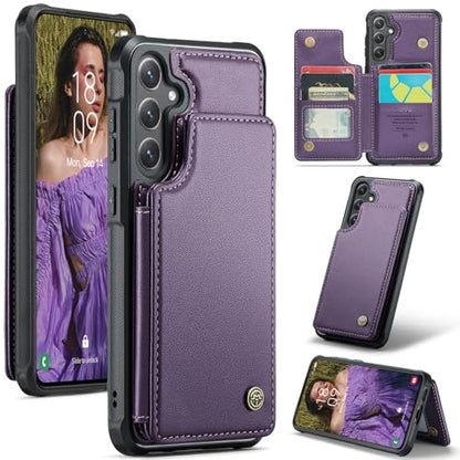Kowauri for Samsung Galaxy S25 FE Case, PU Leather Wallet Case for Women Men with RFID Blocking Card Holder Slot Magnetic Closure Shockproof Protective Phone Cover for Samsung Galaxy S25 FE (Purple) - color: Purple