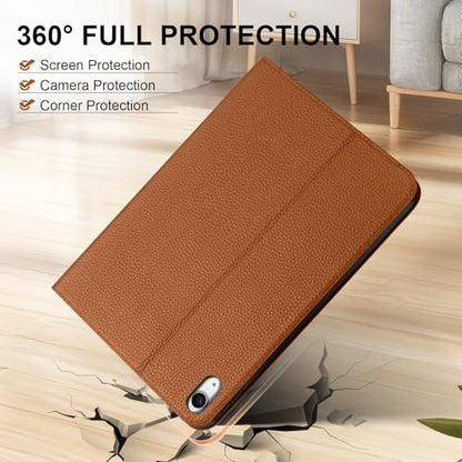 Leather Case for iPad Air 11" M4/M3/M2, 5th/4th Gen 10.9", Brown | Genuine Leather, Slim Protective Cover, Adjustable Stand, Auto Wake/Sleep - color: Brown, size: iPad Air 11 inch/10.9 inch