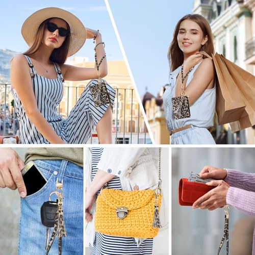 KNGITRYI Small Wristlet Wallets for Women RFID Credit Card Holder Wallet Keychain Wristlet Wallet Credit Card Wallets for Women (Leopard) - color: Leopard