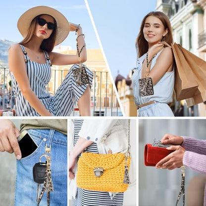 KNGITRYI Small Wristlet Wallets for Women RFID Credit Card Holder Wallet Keychain Wristlet Wallet Credit Card Wallets for Women (Leopard) - color: Leopard