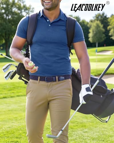 LEACOOLKEY Women Men Braided Stretchy Woven Belt for Jeans Pants Casual Golf Fabric Elastic Belt Width 1.3" - color: Navy Blue, size: Fit waist size 24"-27"