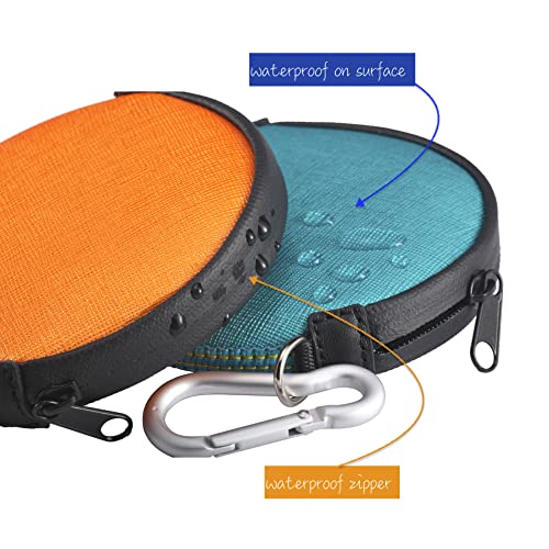 Mini Round Coin Purse with Clip on, Lightweight Waterproof Zipper Pouch for Earbuds, Keys, Coins, Compact Travel Storage Case for Women & Men, Xmas Gift [ Bright Blue ] - color: Bright Blue