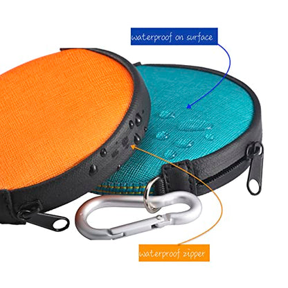 Mini Round Coin Purse with Clip on, Lightweight Waterproof Zipper Pouch for Earbuds, Keys, Coins, Compact Travel Storage Case for Women & Men, Xmas Gift [ Bright Blue ] - color: Bright Blue