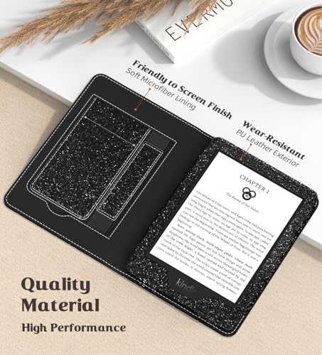 MoKo Case for 6" Kindle (11th Generation,2024/2022), Glitter Black - color: Glitter Black