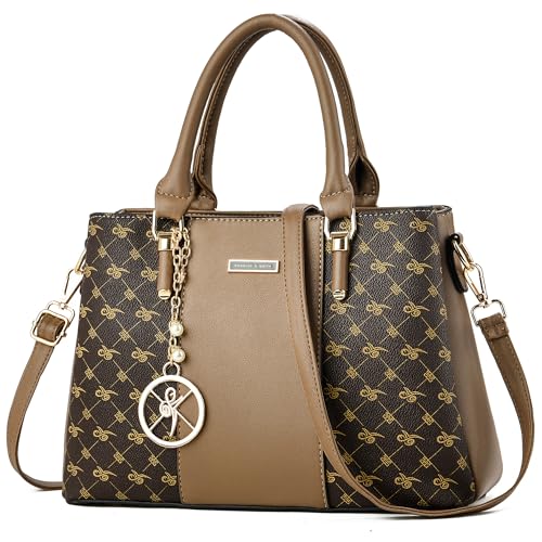 KURGOOL Women Purses and Handbags Top Handle Satchel Shoulder Bags Messenger Tote Bag for Ladie - color: F-khaki