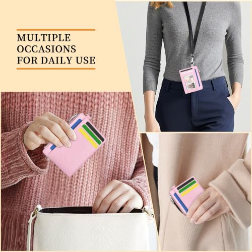 Hancynir Minimalist Slim Wallet Women Credit Card Holder, RFID Small Cute - color: 01-Lichee PK Bling Wallet