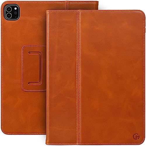 Casemade Real Leather Case Compatible with iPad Pro 11” 1st/2nd/3rd/4th Gen (2018/2020/2021/2022) - Full-Grain Leather Cover, Auto Sleep/Wake, Dual Stand Position (Tan) - color: Tan, size: iPad Pro 11" 1st/2nd/3rd/4th Gen (2018-2022)