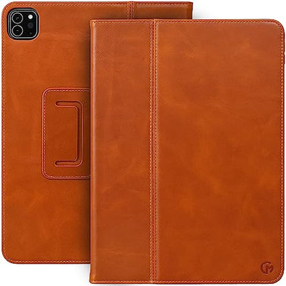 Casemade Real Leather Case Compatible with iPad Pro 11” 1st/2nd/3rd/4th Gen (2018/2020/2021/2022) - Full-Grain Leather Cover, Auto Sleep/Wake, Dual Stand Position (Tan) - color: Tan, size: iPad Pro 11" 1st/2nd/3rd/4th Gen (2018-2022)