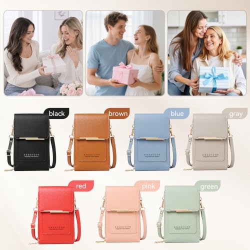 Women's Touch Screen Mobile Phone Messenger Bag, 2026 Anti Touchscreen Crossbody Phone Purse for Women,Anti-Theft Leather Bag - color: Brown