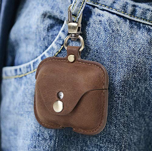 Compatible with AirPod Pro 3(2025) Case Leather,Leather Protective Airpod Pro 1st/2nd/3rd Case Cover Shockproof with Loss Prevention Clip for AirPods Pro Wireless Charging Case for airpods (Coffee) - color: Coffee (blank)