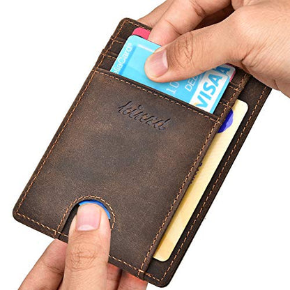 kinzd Slim Wallet RFID Front Pocket Wallet Minimalist Secure Thin Credit Card Holder