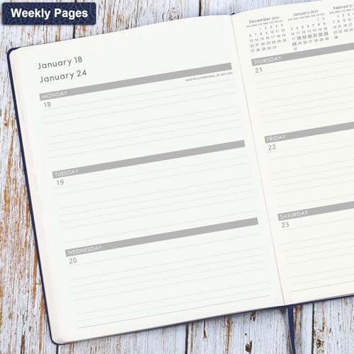 Planner 2026-2027 - Jul 2026 - Jun 2026, 8.5" x 11" 2026-2027 Planner Weekly and Monthly, Faux Leather Cover, Pen Holder, Pocket, 25 Notes Pages, A4 Premium Paper - Blue - color: blue
