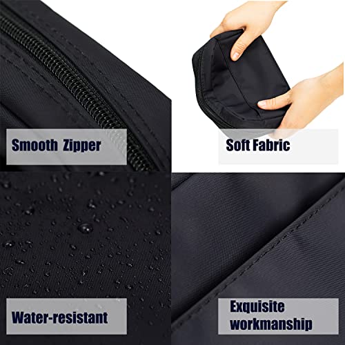 Hekyip Rectangular Beauty Bag, Small Travel Makeup Bag for Purse, Portable Waterproof Cosmetic Pouch for Ladies Women (Rectangular All Black) - color: Rectangular All Black