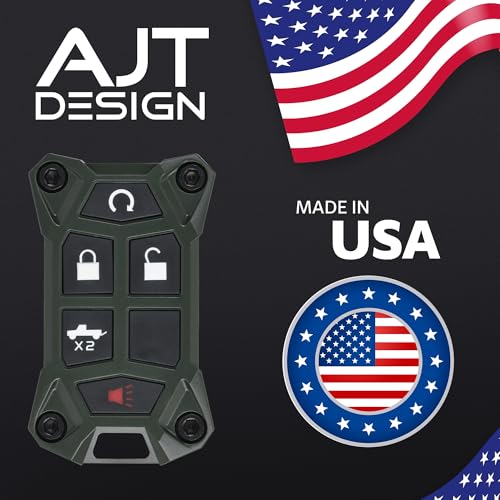 AJT DESIGN V1.5 Chevy Key Fob Replacement Case for Silverado, GMC Sierra 2014–2021 | Chevy Colorado, GMC Canyon 2013–2022 | USA Made Rugged Chevy Key Fob Case Shell | Army Green - color: Army Green