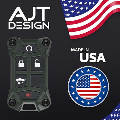 AJT DESIGN V1.5 Chevy Key Fob Replacement Case for Silverado, GMC Sierra 2014–2021 | Chevy Colorado, GMC Canyon 2013–2022 | USA Made Rugged Chevy Key Fob Case Shell | Army Green - color: Army Green